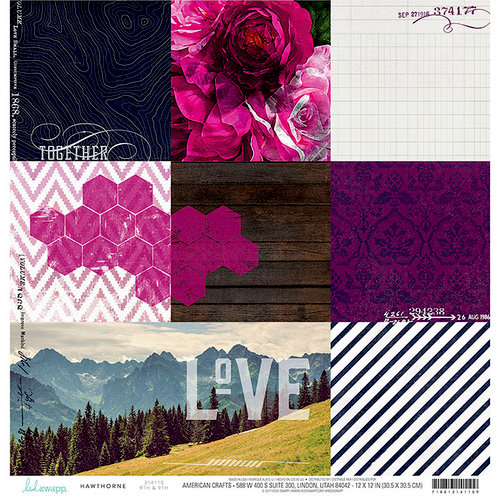 Heidi Swapp - Hawthorne Collection - 12 x 12 Double Sided Paper - 9th and 9th