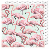 Heidi Swapp - Pineapple Crush Collection - 12 x 12 Double Sided Paper - Flamingle