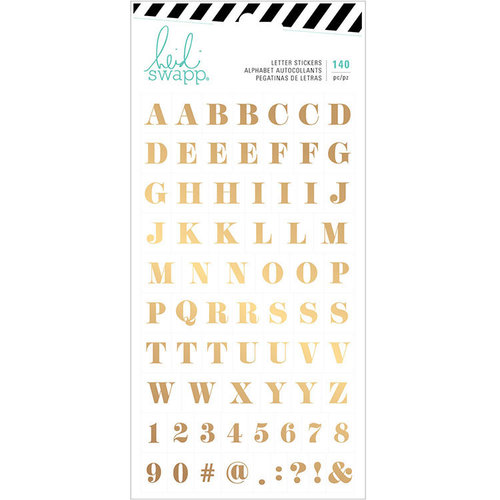 Heidi Swapp - Emerson Lane Collection - Cardstock Stickers with Foil Accents - Alphabet - Gold