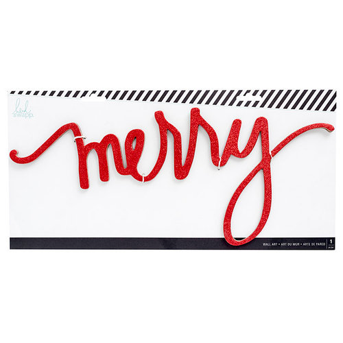 Heidi Swapp - City Sidewalks Collection - Christmas - Chipboard Wall Words - Merry - Red Glitter