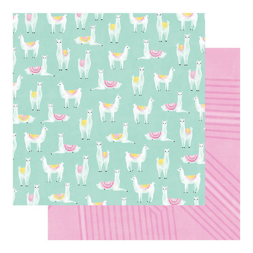 Heidi Swapp - Color Fresh Collection - 12 x 12 Double Sided Paper - Llama Drama