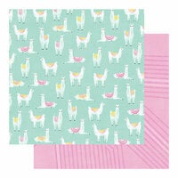 Heidi Swapp - Color Fresh Collection - 12 x 12 Double Sided Paper - Llama Drama