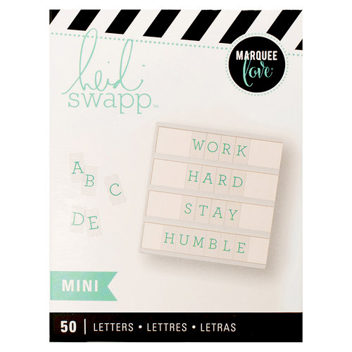 Heidi Swapp - LightBox Collection - Mini Alpha Inserts - Teal Serif