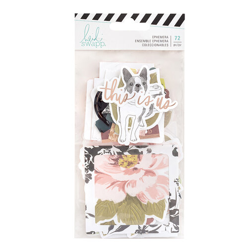 Heidi Swapp - Honey and Spice Collection - Ephemera Pack with Vellum and Rose Gold Foil Accents