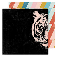 Heidi Swapp - Old School Collection - 12 x 12 Double Sided Paper - Hey Tiger