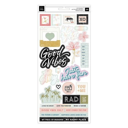 Heidi Swapp - Old School Collection - 6 x 12 Cardstock Stickers with Foil Accents