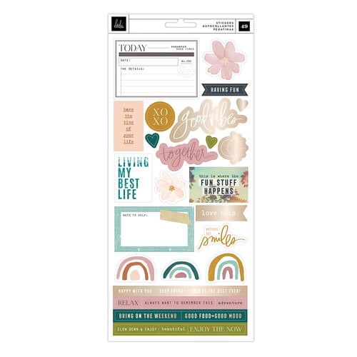 Heidi Swapp - Care Free Collection - 6 x 12 Cardstock Sticker Sheet - Champagne Foil Accents