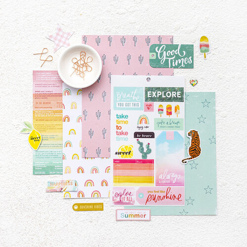 Clique Kits Creative Team  Scrapbook Layout With Heidi Swapp Sunchaser