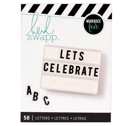 Heidi Swapp - LightBox Collection - Alphabet Inserts - Black Stripe