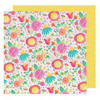 American Crafts - Hello Spring Collection - 12 x 12 Double Sided Paper - Honey Bunny