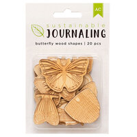 American Crafts - Sustainable Journaling Collection - Wood Embellishments - Butterfly