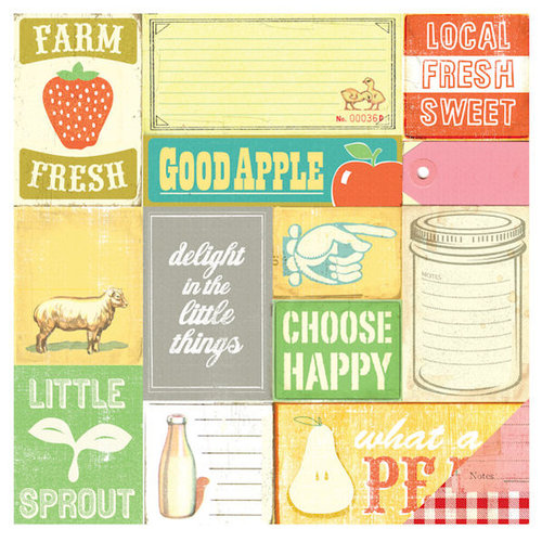 American Crafts - Studio Calico - South of Market Collection - 12 x 12 Double Sided Paper - Farm Fresh