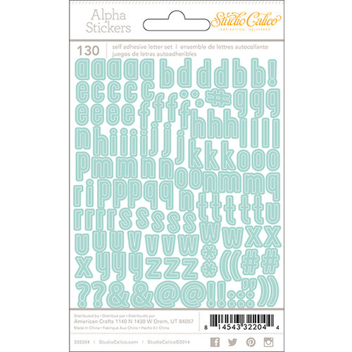 Studio Calico - South of Market Collection - Cardstock Stickers - Mini Alphabet - Aqua