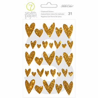 Studio Calico - Seven Paper - Amelia Collection - Chipboard Stickers - Gold Glitter Hearts