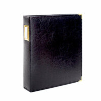 Studio Calico - Seven Paper - Handbook Collection - 9 x 12 D-Ring Album - Faux Leather - Black