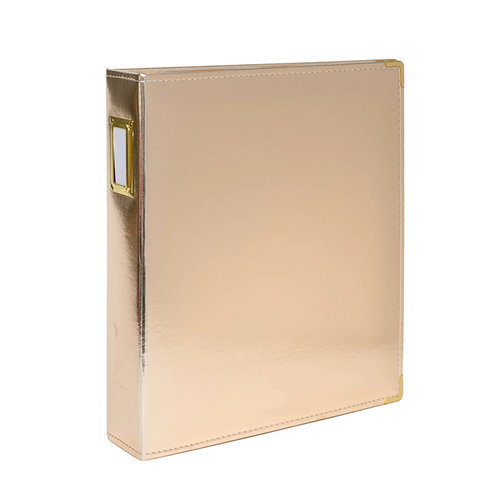 Studio Calico - Seven Paper - Handbook Collection - 9 x 12 D-Ring Album - Faux Leather - Gold