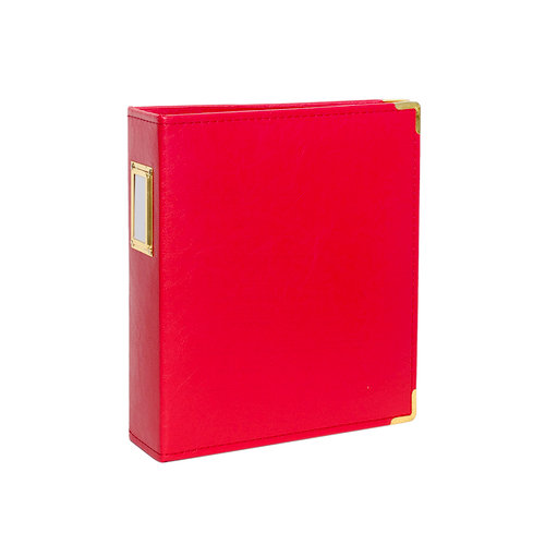 Studio Calico - Seven Paper - Handbook Collection - 6 x 8 D-Ring Album - Faux Leather - Red