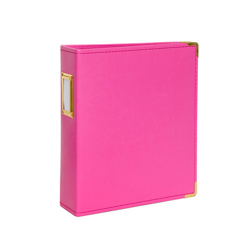 Studio Calico - Seven Paper - Handbook Collection - 6 x 8 D-Ring Album - Faux Leather - Hot Pink