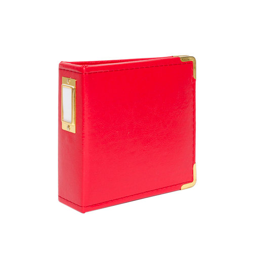 Studio Calico - Seven Paper - Handbook Collection - 4 x 4 D-Ring Album - Faux Leather - Red