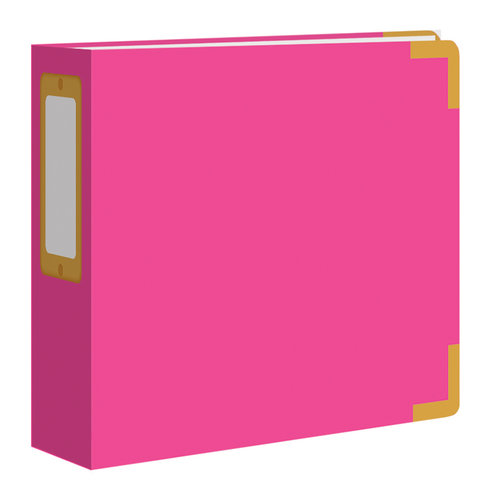 Studio Calico - Seven Paper - Handbook Collection - 4 x 4 D-Ring Album - Faux Leather - Hot Pink