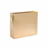Studio Calico - Seven Paper - Handbook Collection - 4 x 4 D-Ring Album - Faux Leather - Gold