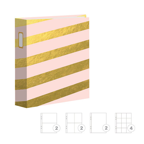 Studio Calico - Seven Paper - Clara Collection - Handbook Albums - 6 x 8 D-Ring - Stripe