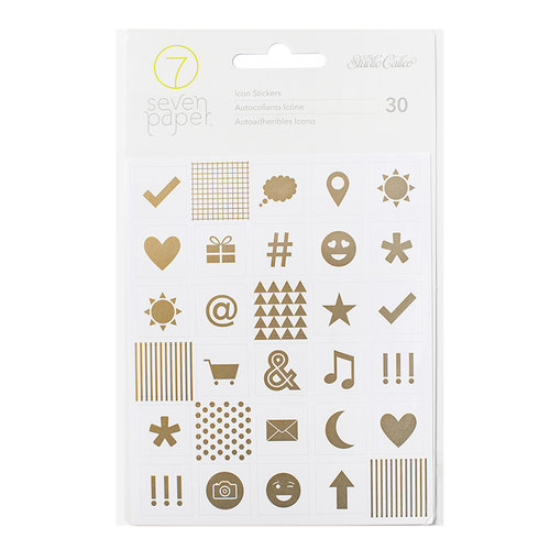 Studio Calico - Seven Paper - Elliot Collection - Cardstock Stickers with Foil Accents - Icons
