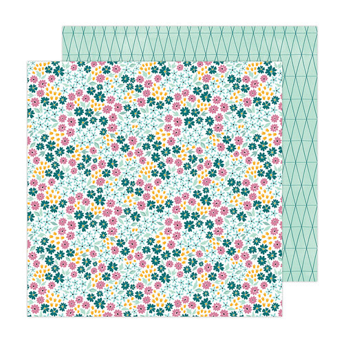 Amy Tangerine - Brave and Bold Collection - 12 x 12 Double Sided Paper - Flower Beds