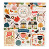 Paige Evans - Bungalow Lane Collection - 12 x 12 Chipboard Stickers with Copper Foil Accents