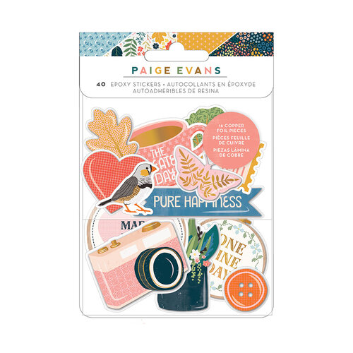Paige Evans - Bungalow Lane Collection - Epoxy Stickers with Copper Foil Accents