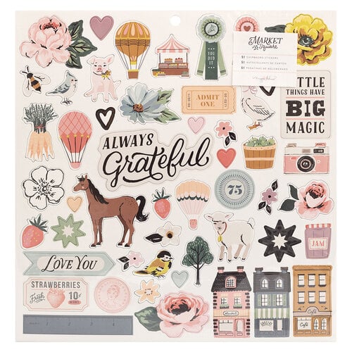 Maggie Holmes - Market Square Collection - 12 x 12 Chipboard Stickers