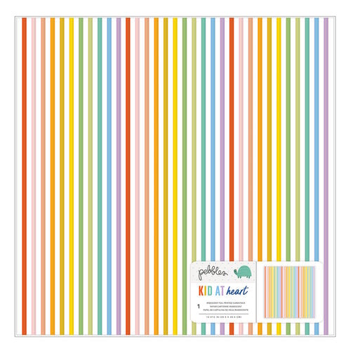 Pebbles - Kid At Heart Collection - 12 x 12 Specialty Paper - Iridescent Foil Accents