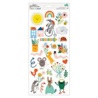 PEBBLES KID AT HEART - PUFFY STICKERS - IRIDESCENT FOIL (50 PIECE)