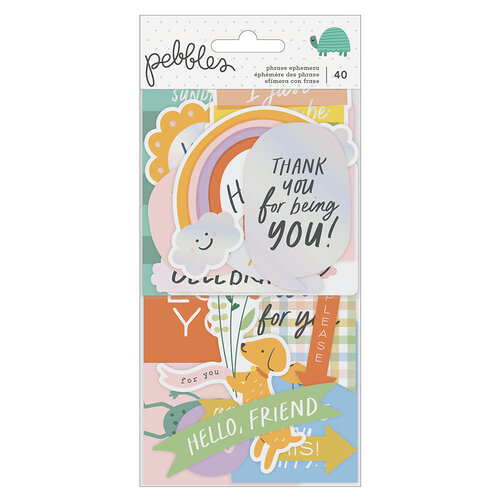 Pebbles - Kid At Heart Collection - Ephemera - Phrases - Iridescent Foil Accents