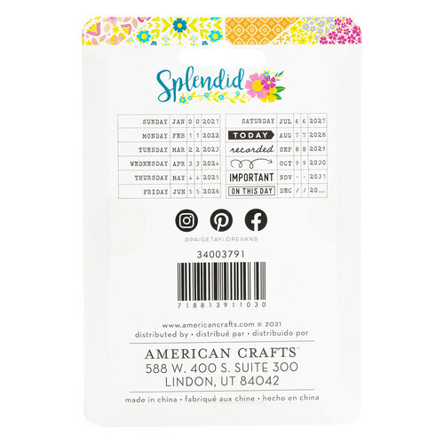 Paige Evans - Splendid Collection - Date Roller Stamp Paige Evans - Splendid Collection - Date Roller Stamp