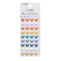 Jen Hadfield - Live and Let Grow Collection - Mini Puffy Stickers - Hearts - Gold Foil Accents