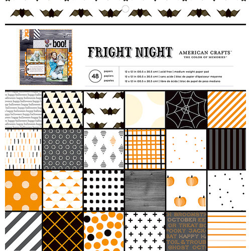 American Crafts - Halloween Collection - 12 x 12 Paper Pad - Fright Night