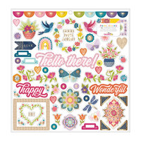 Paige Evans - Wonders Collection - 12 x 12 Chipboard Stickers - Gold Foil Accent