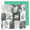 Maggie Holmes - Garden Party Collection - 12 x 12 Double Sided Paper - Garden Greens