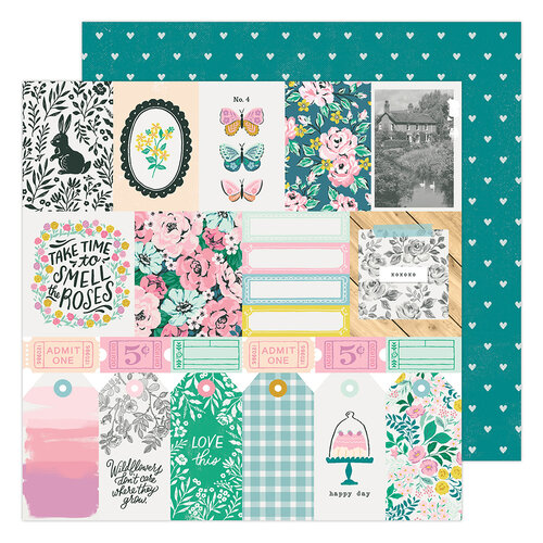 Maggie Holmes - Garden Party Collection - 12 x 12 Double Sided Paper - Happy Day