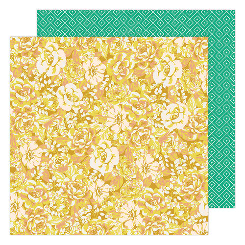 Maggie Holmes - Garden Party Collection - 12 x 12 Double Sided Paper - Cluster of Blooms