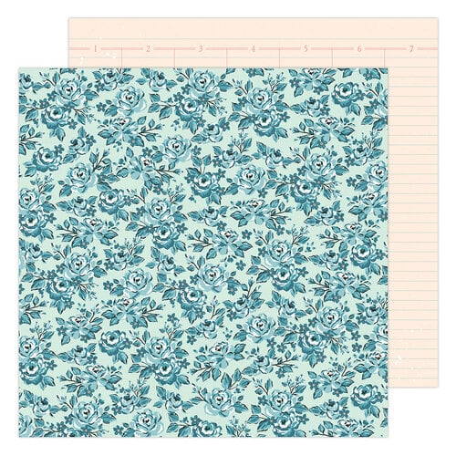 Maggie Holmes - Garden Party Collection - 12 x 12 Double Sided Paper - Blossom In Blue