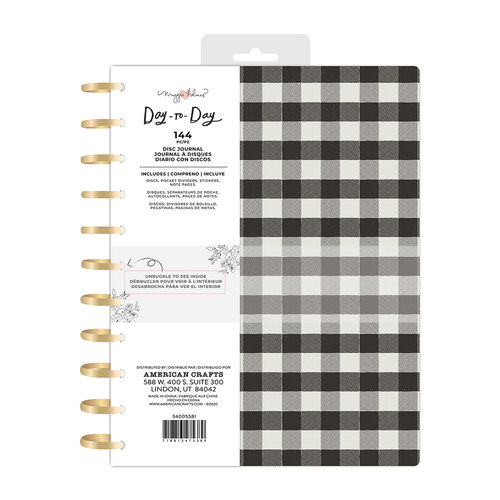 Maggie Holmes - Day to Day Planner Collection - Freestyle Disc Journal - Black and White Checkerboard