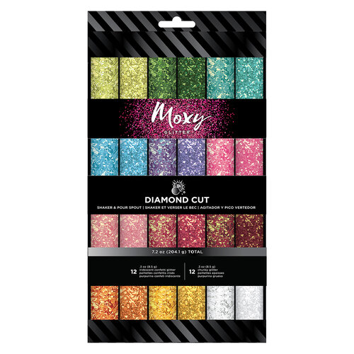 American Crafts - Moxy Glitter Pack - Chunky and Confetti - Diamond Cut - Iridescent