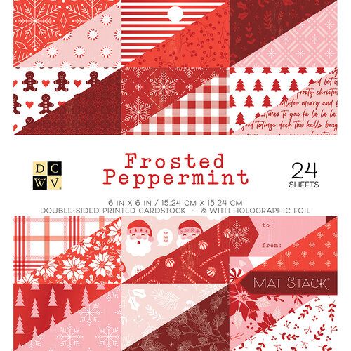 Die Cuts with a View - Frosted Peppermint Collection - 6 x 6 Double Sided Paper Stack - Holographic Foil Accents