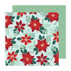 Crate Paper - Busy Sidewalks Collection - Christmas - 12 x 12 Double Sided Paper - Pretty Poinsettia
