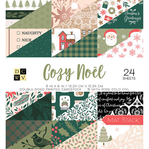 Die Cuts with a View - Cozy Noel Collection - 6 x 6 Double Sided Paper Stack - Gold Foil Accents