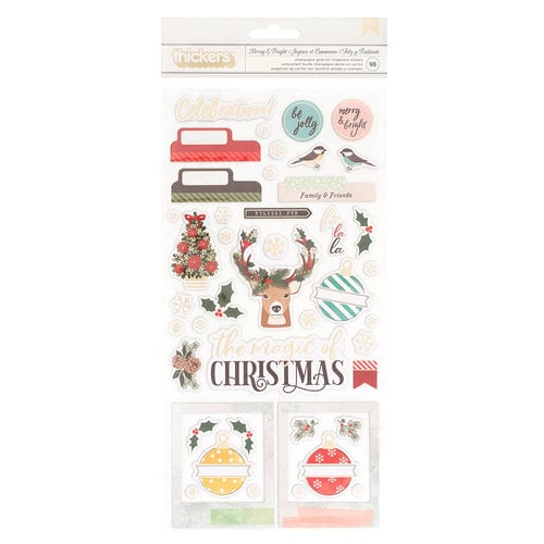Vicki Boutin - Warm Wishes Collection - Christmas - Thickers - Phrases and Icons - Champagne Gold Foil Accents