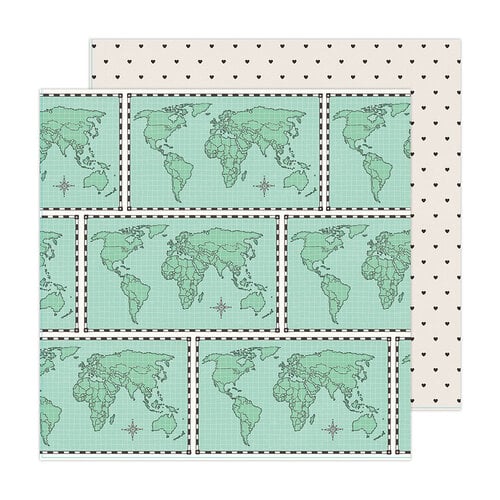 Maggie Holmes - Round Trip Collection - 12 x 12 Double Sided Paper - World Traveler
