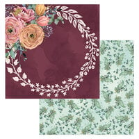 BoBunny - Willow and Sage Collection - 12 x 12 Double Sided Paper - Wreath